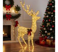 vidaXL Reno Navideño 3D LOVIISA 250 LED Blanco Cálido 96 x 40 x 180 cm