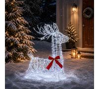 vidaXL Reno Navideño 3D LOVIISA 280 LED Blanco frío 55 x 22 x 63 cm