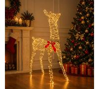 vidaXL Reno Navideño 3D LOVIISA 285 LED Blanco Cálido 70 x 26 x 100 cm