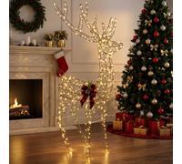 vidaXL Reno Navideño 3D LOVIISA 560 LED Blanco Cálido 96 x 40 x 180 cm