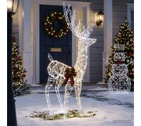 vidaXL Reno Navideño 3D LOVIISA 560 LED Blanco frío 96 x 40 x 180 cm