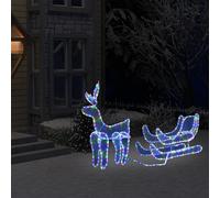 vidaXL Reno y trineo de Navidad con malla 432 LED
