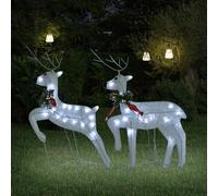 vidaXL Renos de Navidad 2 unidades 40 LED blanco