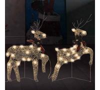vidaXL Renos de Navidad 2 unidades 40 LED dorado