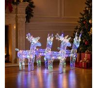 vidaXL Renos de Navidad 4 unidades 160 LED acrílico multicolor