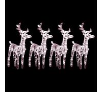 vidaXL Renos de Navidad 4 unidades 160 LEDs blanco cálido acrílico