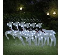 vidaXL Renos de Navidad 6 unidades 120 LED blanco