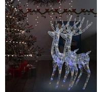 vidaXL Renos de Navidad acrílico 250 LED 2 uds multicolor 180 cm