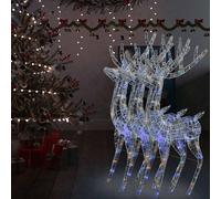 vidaXL Renos de Navidad acrílico 250 LED 3 uds multicolor 180 cm