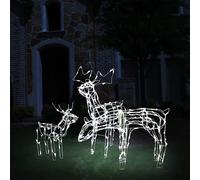 vidaXL Juego de 3 adornos LED para decoración navideña, con 229 LEDs