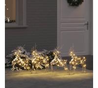 vidaXL Renos LED 4 uds. 80 LED Dorado 44 x 18 x 65,5 cm PET