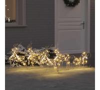 vidaXL Renos LED 5 uds. 40 LED Dorado 44 x 18 x 65,5 cm PET