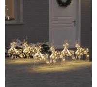 vidaXL Renos LED 6 uds. 180 LED Dorado 44 x 18 x 65,5 cm PET