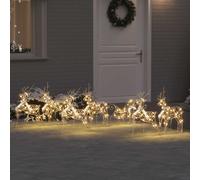vidaXL Renos LED 7 uds. 40 LED Dorado 44 x 18 x 65,5 cm PET