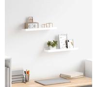 vidaXL Repisa para marcos de fotos 2 uds MDF blanco 40x9x3 cm