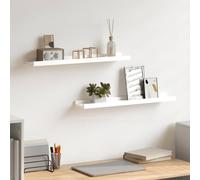 vidaXL Repisa para marcos de fotos 2 uds MDF blanco 60x9x3 cm