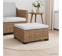 vidaXL Reposapiés con cojín GENDT Ratán natural Natural