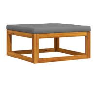 vidaXL Reposapiés con cojín gris oscuro madera de acacia maciza
