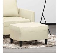 vidaXL Reposapiés de cuero sintético crema 60x50x41 cm