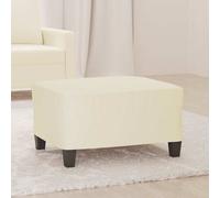 vidaXL Reposapiés de cuero sintético crema 70x55x41 cm