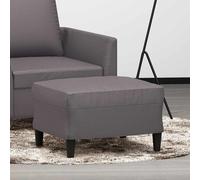 vidaXL Reposapiés de cuero sintético gris 60x50x41 cm