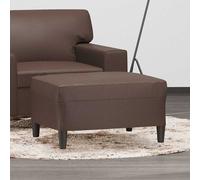 vidaXL Reposapiés de cuero sintético marrón 70x55x41 cm