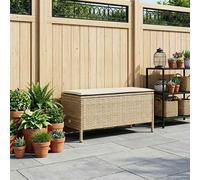 vidaXL Reposapiés de Jardín con almohada Beige y Crema 80 x 38 x 42 cm