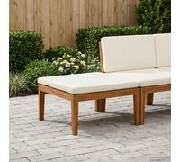 vidaXL Reposapiés de jardín con cojín Madera de Acacia Sólida Natural