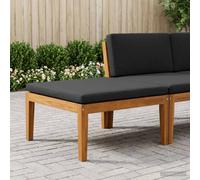 vidaXL Reposapiés de jardín con cojín Madera de Acacia Sólida Natural