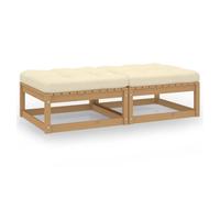 Vidaxl Reposapiés de Jardín con Cojines 2 Uds Madera Maciza de Pino Marrón Honey brown