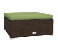 vidaXL Reposapiés de Jardín y Cojín Taburete Otomana Puf Mueble Patio Exterior Fuera Casa Aire Libre para Familia Ratán Sintético Marrón