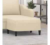 vidaXL Reposapiés Taburete Asiento Otomana Dormitorio Patas Sala de Estar Salón Zapatos Tapizado Acolchado Banco Sofá de Tela Crema