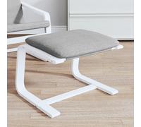 vidaXL Reposapiés de Tela Gris Claro 51x41x40 cm, taburetes, Taburete otomana, Asiento de salón, otomana, Taburete de sofá, Muebles de Sala de Estar