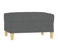 vidaXL Reposapiés otomana tapizado en tela acolchado gris oscuro 70x55x41 cm