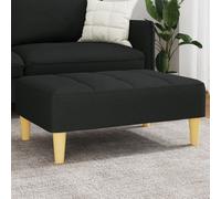 vidaXL Reposapiés de tela negro 77x55x31 cm