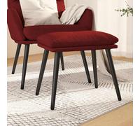 vidaXL Reposapiés de tela rojo tinto 45x29,5x35 cm