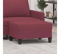 vidaXL Reposapiés Taburete Asiento Otomana Dormitorio Patas Sala de Estar Salón Zapatos Tapizado Acolchado Banco Sofá de Tela Rojo Tinto