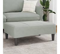 vidaXL Reposapiés de terciopelo gris claro 77x55x31 cm