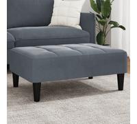 vidaXL Reposapiés otomana de terciopelo gris oscuro 77x55x31 cm