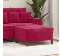 vidaXL Reposapiés Otomana de terciopelo 70x55x41 cm – Rojo tinto