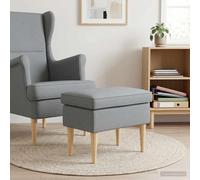 vidaXL Taburete, gris claro, 55 x 35 x 41 cm, poliéster