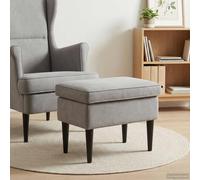 vidaXL Taburete gris claro, 55 x 35 x 41 cm, tapizado en terciopelo