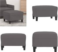 vidaXL Reposapiés gris de 60x50x41 cm, tapizado en cuero sintético - Reposapiés - Taburete - Banco para los pies - Otomana