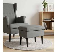 vidaXL Taburete, gris oscuro, 55 x 35 x 41 cm, tapizado en tela