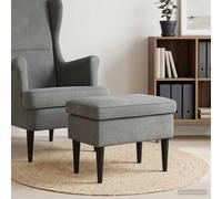 vidaXL Taburete gris oscuro, 55 x 35 x 41 cm, tapizado en terciopelo