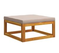 vidaXL Reposapiés Modular con Cojines 100% poliéster Acacia Sólido