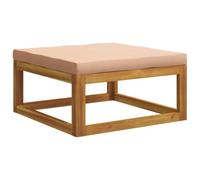 vidaXL Reposapiés Modular con Cojines 100% poliéster Acacia Sólido