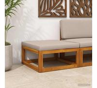 vidaXL Reposapiés Modular con Cojines 100% poliéster Acacia Sólido