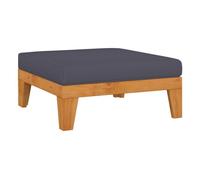 Vidaxl reposapiés modular y cojín gris ocuro madera maciza de acacia