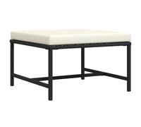vidaXL Reposapies Seccional con Cojín Taburete Otomana Jardín Asiento Sala de Estar Salón Terraza Patio Exterior Balcón de Ratán Sintético Negro